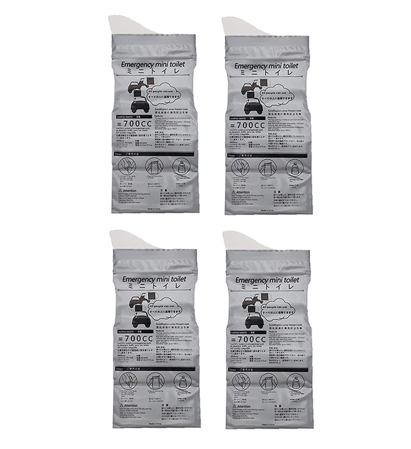 4PCS Outdoor Emergency Urinate Bags 700ml Easy Take Piss Bags Travel Mini Mobile Toilet for Baby Women Men Vomit Bag