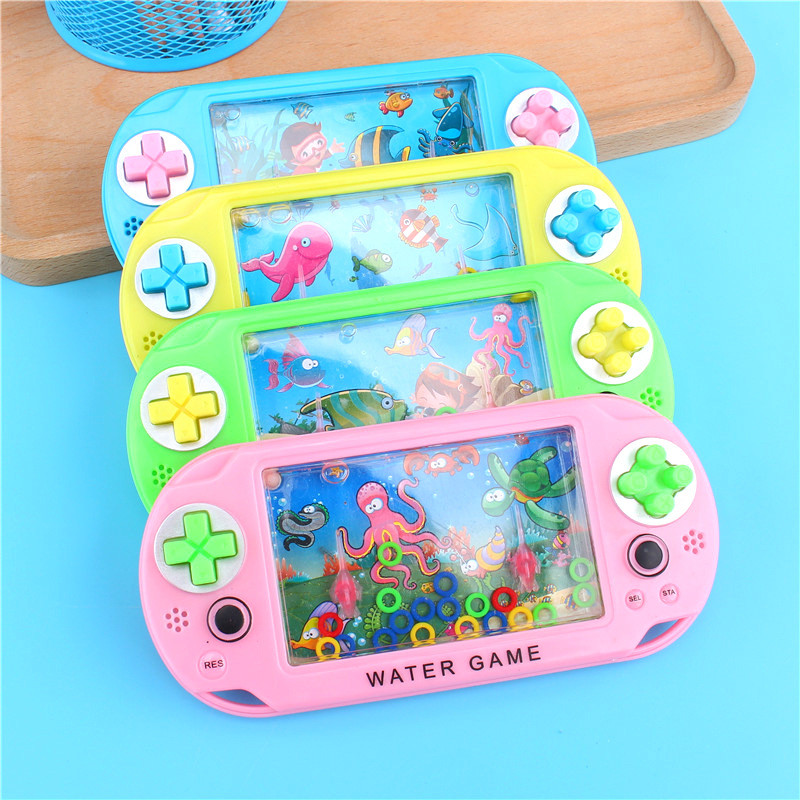 Cartoon Yellow Duck/Long/Crescent Small Game Machine Water Loop Game Machine Mini Handheld Nostalgic Children's Toy Random Color