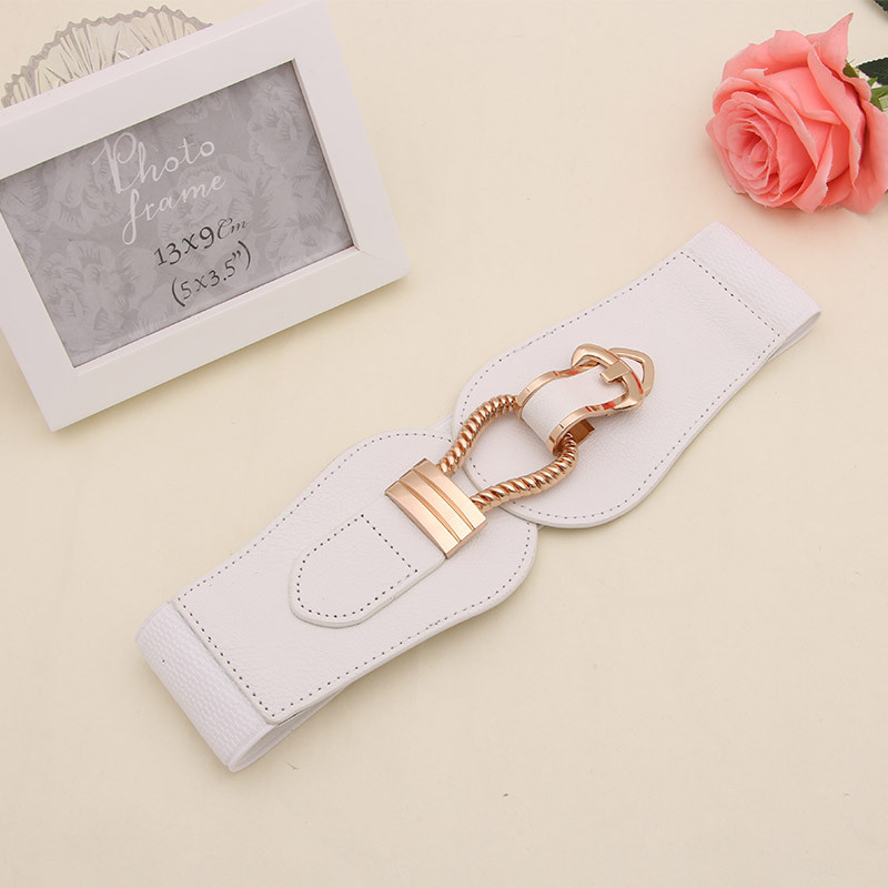 Fashion Dress Belts for Women Simple Waist Elastic Ladies Band Round Buckle Decoration Coat Sweater Party Belt Girdle Belt Gift
