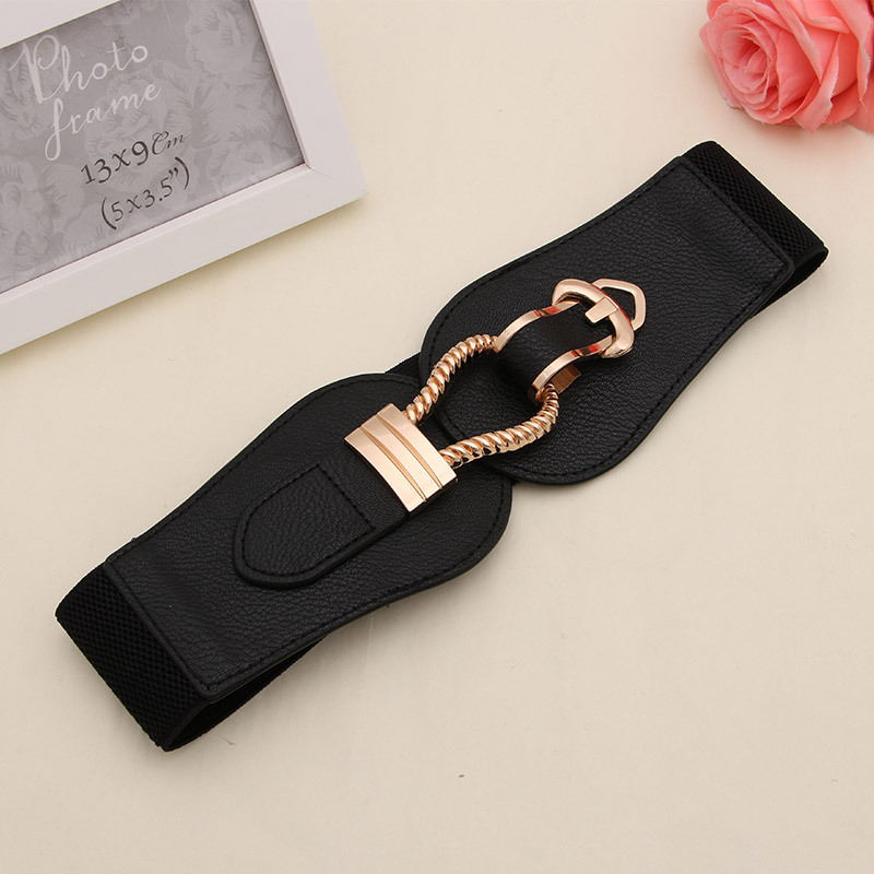 Fashion Dress Belts for Women Simple Waist Elastic Ladies Band Round Buckle Decoration Coat Sweater Party Belt Girdle Belt Gift