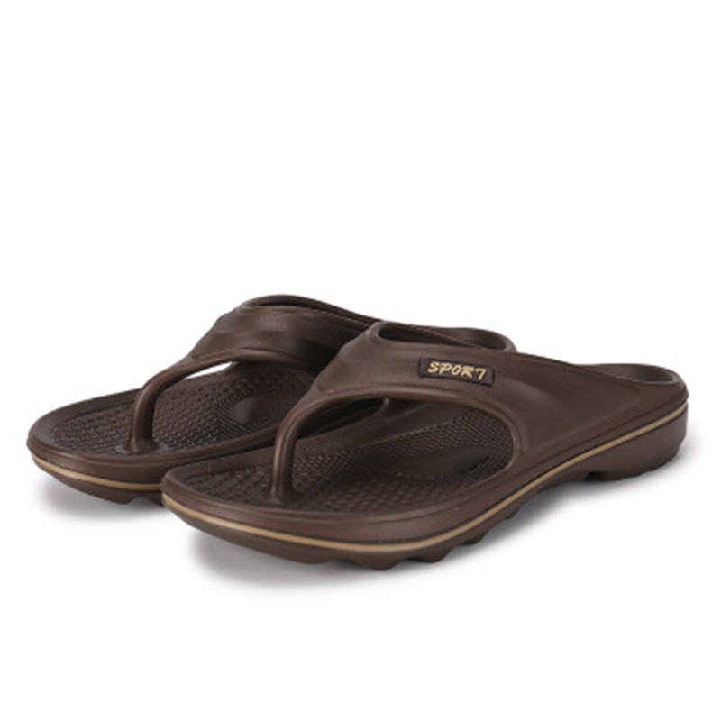 New men&apos;s green flip-flops home bathroom anti-slip sandals and slippers shoes