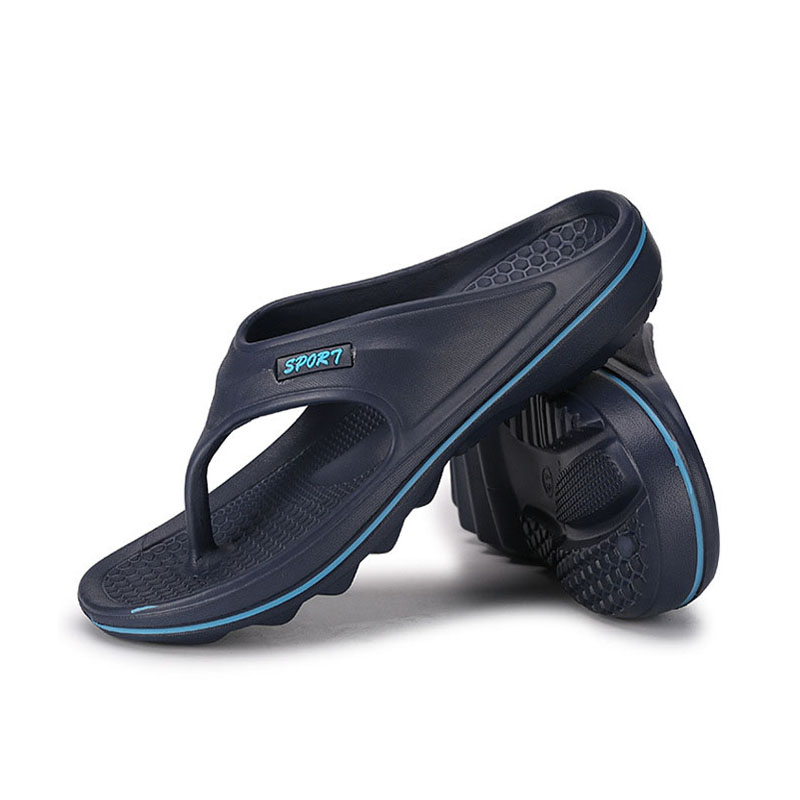 New men&apos;s green flip-flops home bathroom anti-slip sandals and slippers shoes