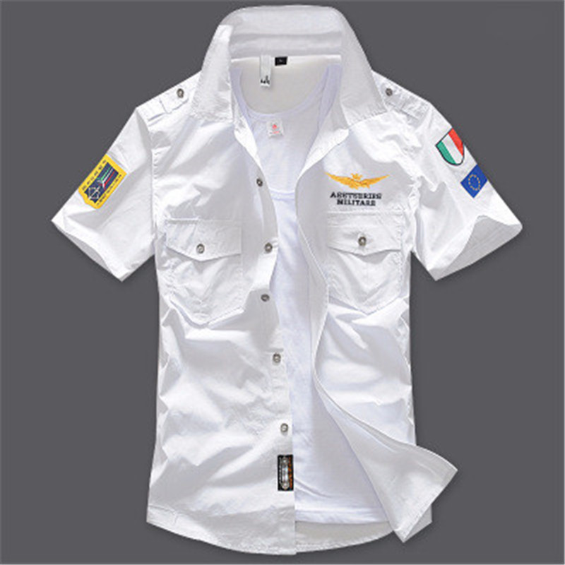 New cotton short-sleeved men's shirt casual slim social business shirt pattern