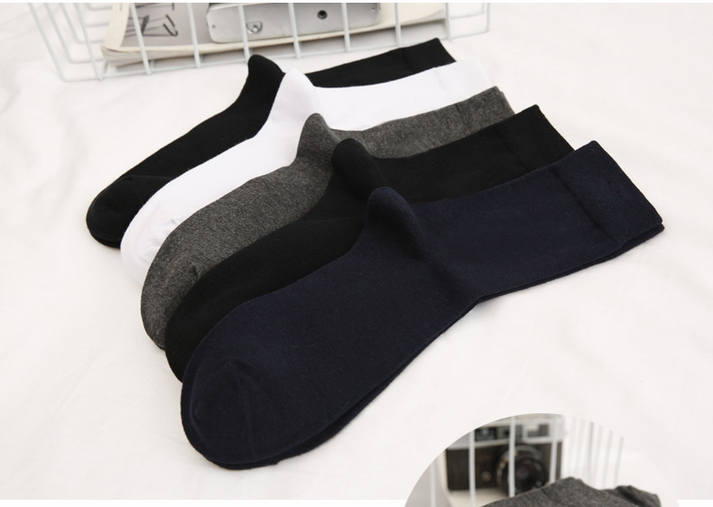 1 box 5 pairs of new men&apos;s socks business socks sports casual socks boxed tube cotton socks