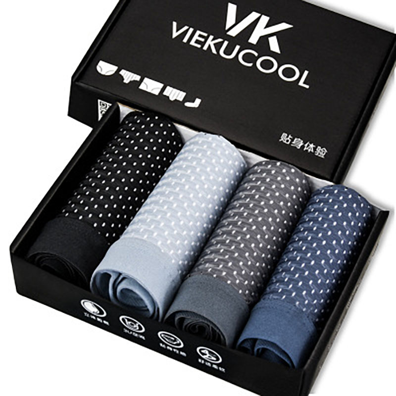 4-piece men wear underwear  ice silk men&apos;s breathable and comfortable mesh boxer briefs shorts