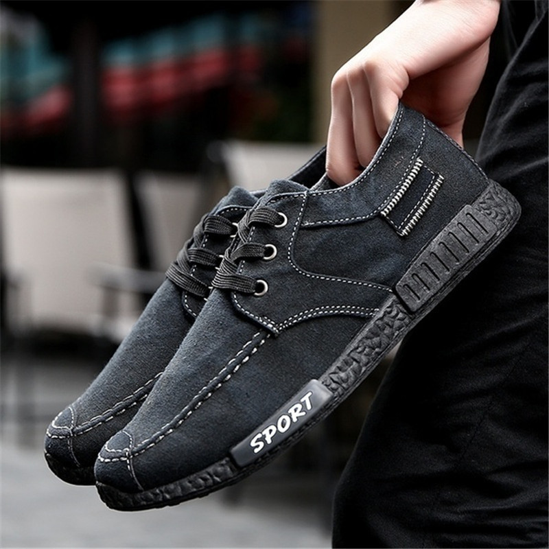 New Fashion Men&apos;s Jeans Canvas Shoes  Leisure Sports Shoes Low Upper Cloth Shoes