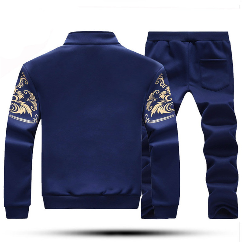 New men&apos;s suit casual long-sleeved jacket sweater and trousers pants