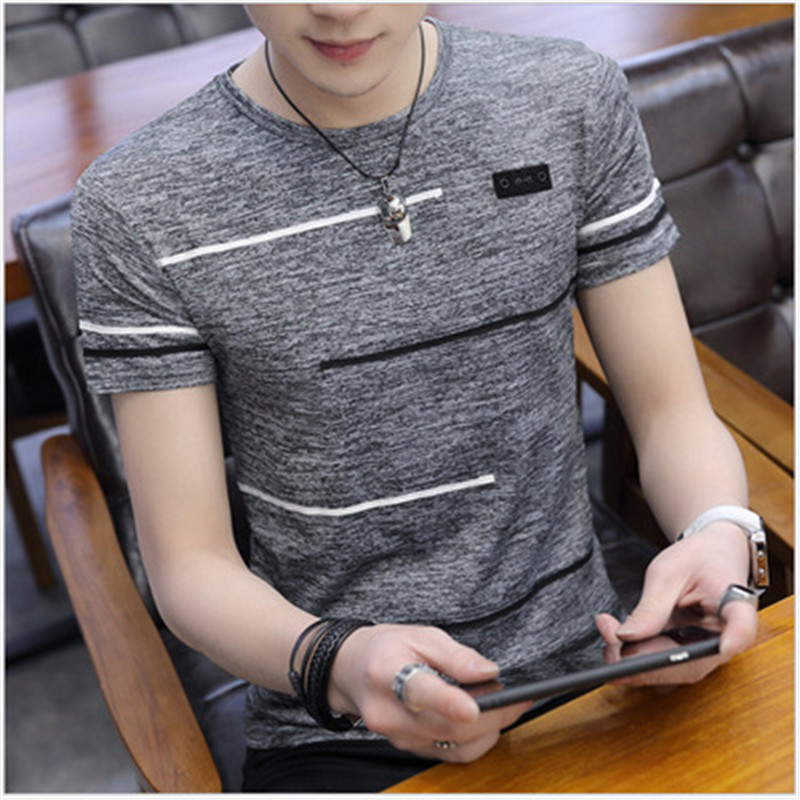 New men&apos;s ice silk quick-drying short-sleeved round neck t-shirt summer short sleeve