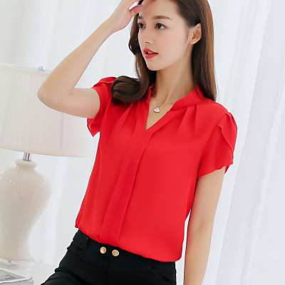 New Women Shirt Chiffon Tops Elegant Ladies Formal Office Blouse Chiffon shirt