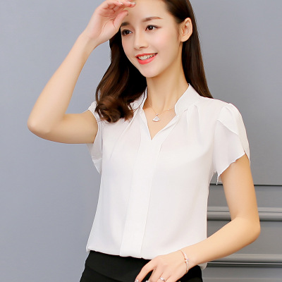 New Women Shirt Chiffon Tops Elegant Ladies Formal Office Blouse Chiffon shirt