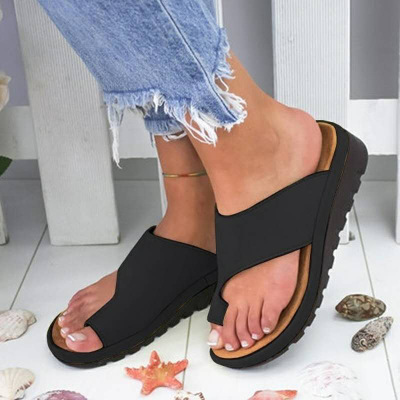 New women Pure-colour Lady Toe Sandals for Big-size Cold-slippers shoes