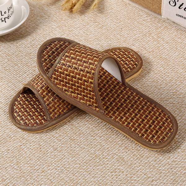 Men and women home linen slippers wooden floor mats Home Furnishing  indoor slippers  shoes
