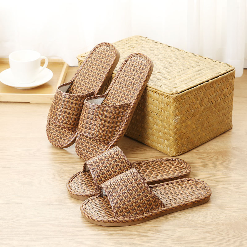 Men and women home linen slippers wooden floor mats Home Furnishing  indoor slippers  shoes