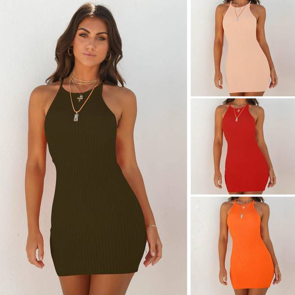 Women  sexy ribbed dresses