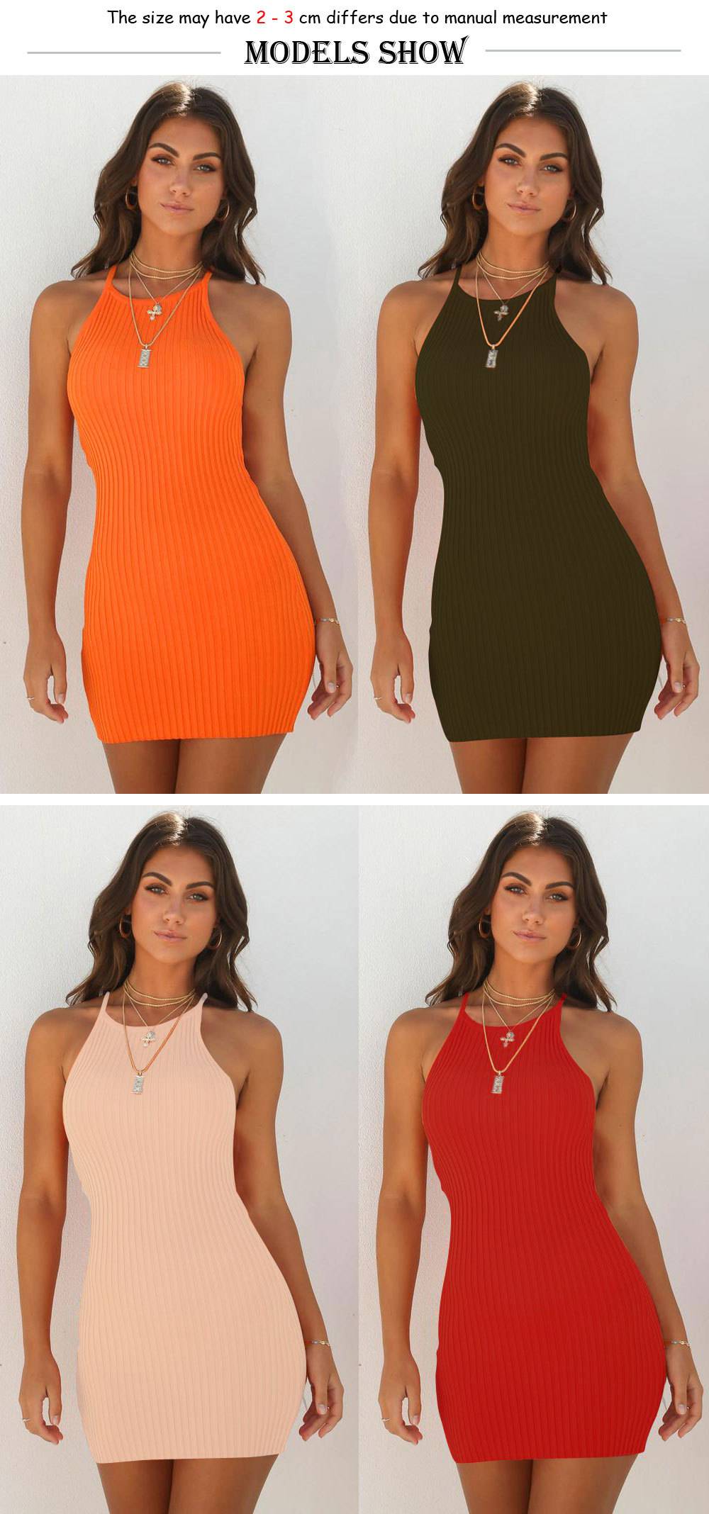 Women  sexy ribbed dresses