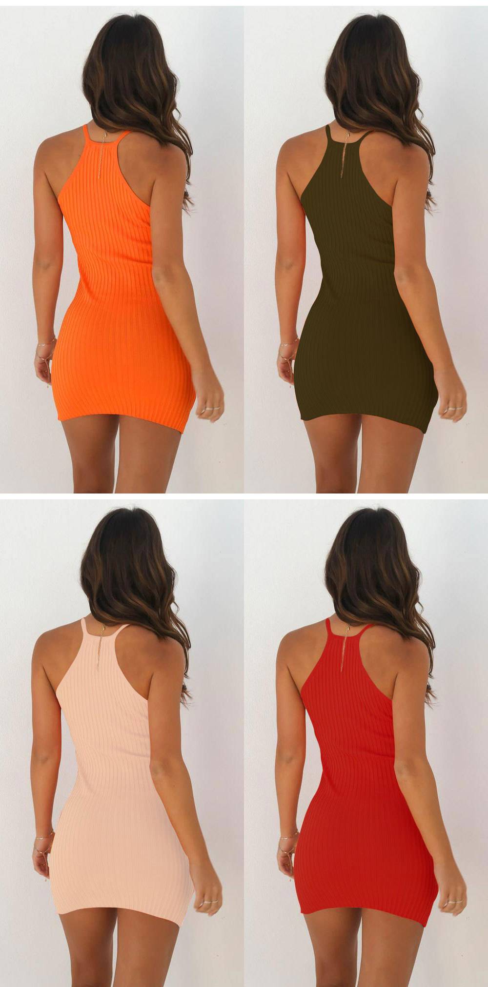 Women  sexy ribbed dresses