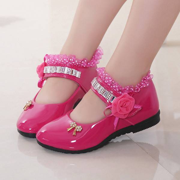 Kids Children Fashion Girls PU Dress Shoes Princess Shoes Sandals Boat Girl Shoes