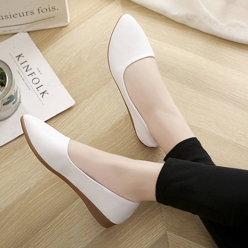 Fashion ladies flat shallow tip simple breathable comfort wild women single  shoes