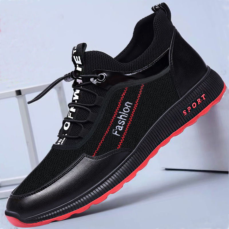New style breathable casual men&apos;s leather sports shoes fashion sneakers