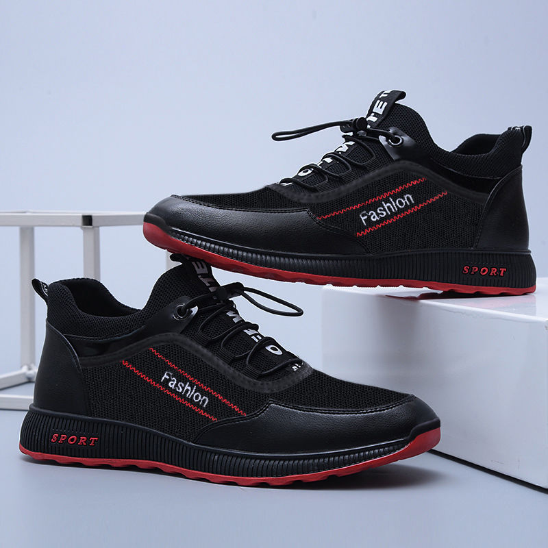 New style breathable casual men&apos;s leather sports shoes fashion sneakers