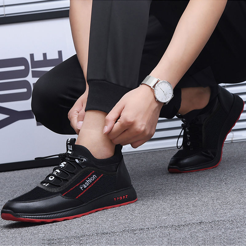 New style breathable casual men&apos;s leather sports shoes fashion sneakers