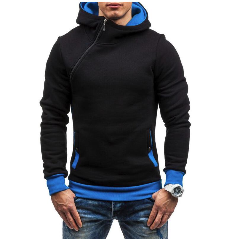 Men Hoodie Sweatshirt  Solid Color Fleece Tracksuit Hombre Hip Hop Male Hooded