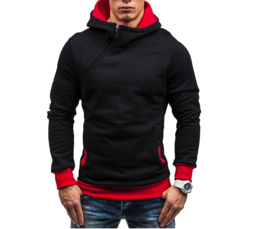 Men Hoodie Sweatshirt  Solid Color Fleece Tracksuit Hombre Hip Hop Male Hooded