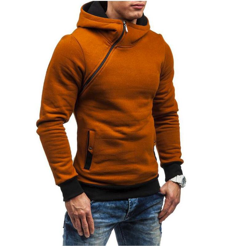 Men Hoodie Sweatshirt  Solid Color Fleece Tracksuit Hombre Hip Hop Male Hooded