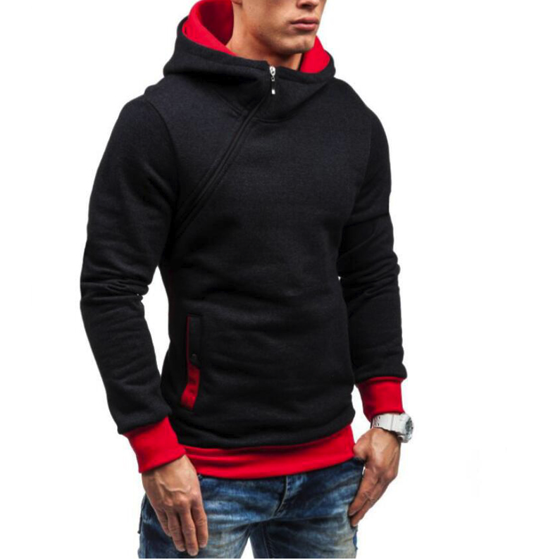 Men Hoodie Sweatshirt  Solid Color Fleece Tracksuit Hombre Hip Hop Male Hooded