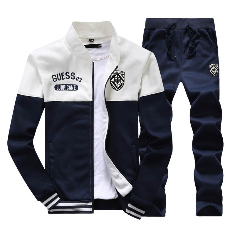 2PC Men&apos;s tracksuit men&apos;s long-sleeved coat and trouser suit