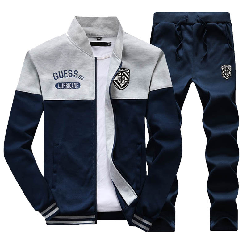 2PC Men&apos;s tracksuit men&apos;s long-sleeved coat and trouser suit