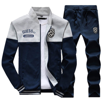 2PC Men&apos;s tracksuit men&apos;s long-sleeved coat and trouser suit