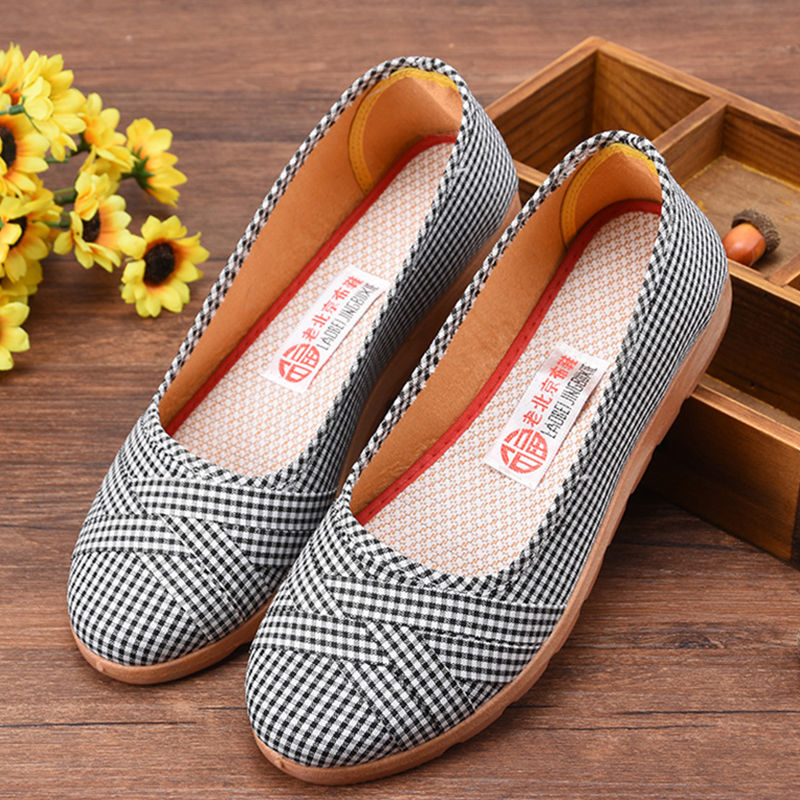 Ladies cloth shoes soft sole non-slip comfortable shoes shallow breathable single women shoe
