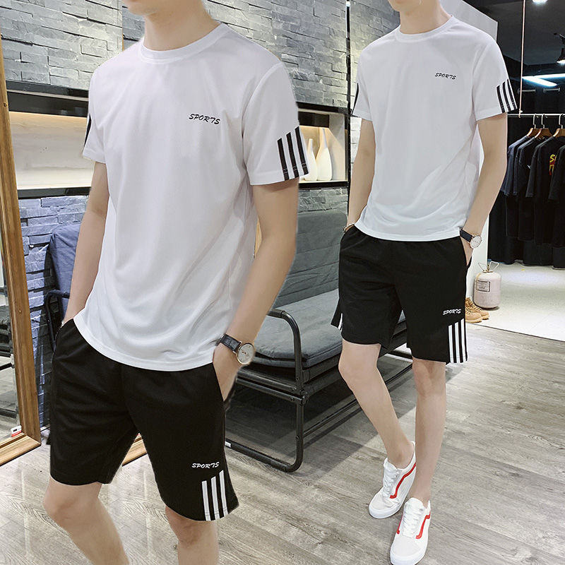 two piece men   clothes set men wear include tshirt and pants shorts T-shirts &amp; Polos