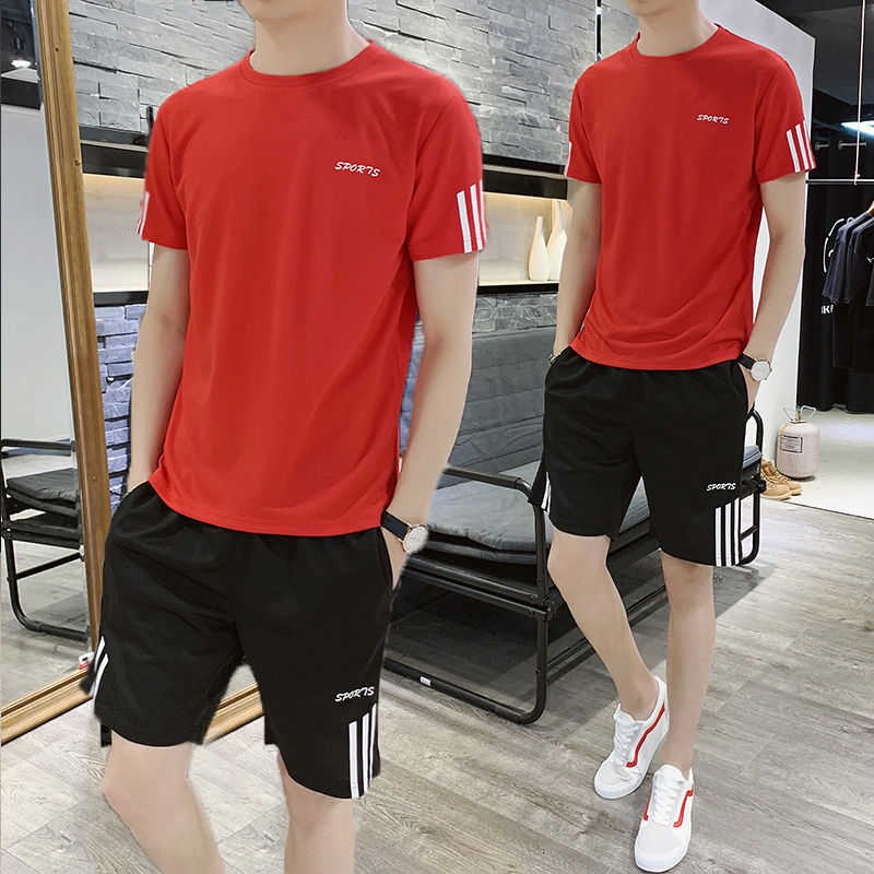 two piece men   clothes set men wear include tshirt and pants shorts T-shirts &amp; Polos