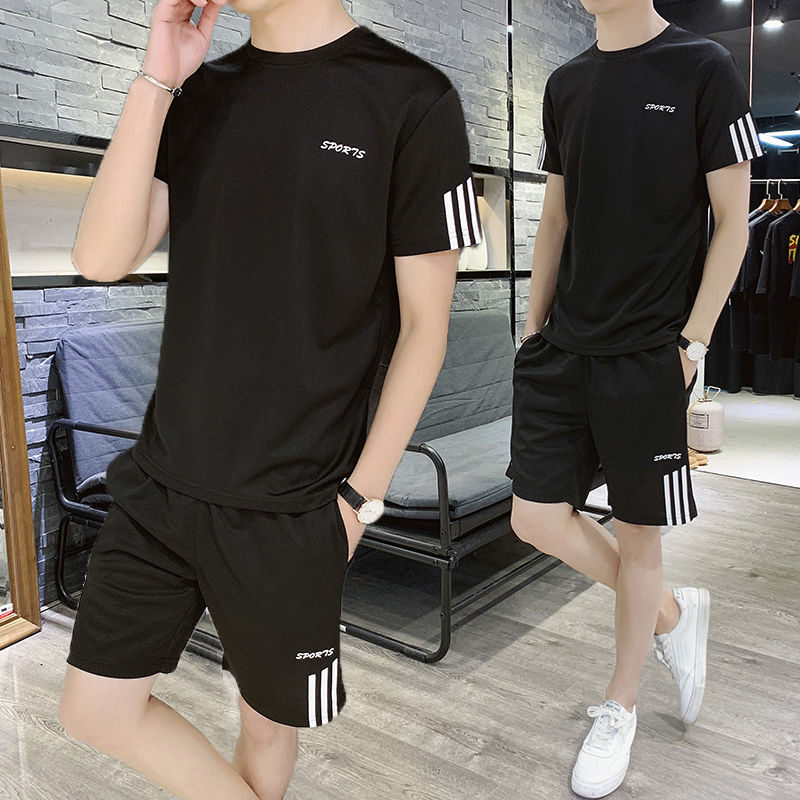 two piece men   clothes set men wear include tshirt and pants shorts T-shirts &amp; Polos