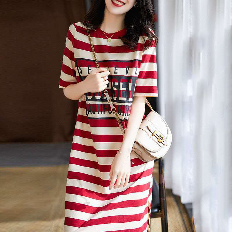 Large size ladies clothes women dress wear  loose  T-shirt dress women clothing