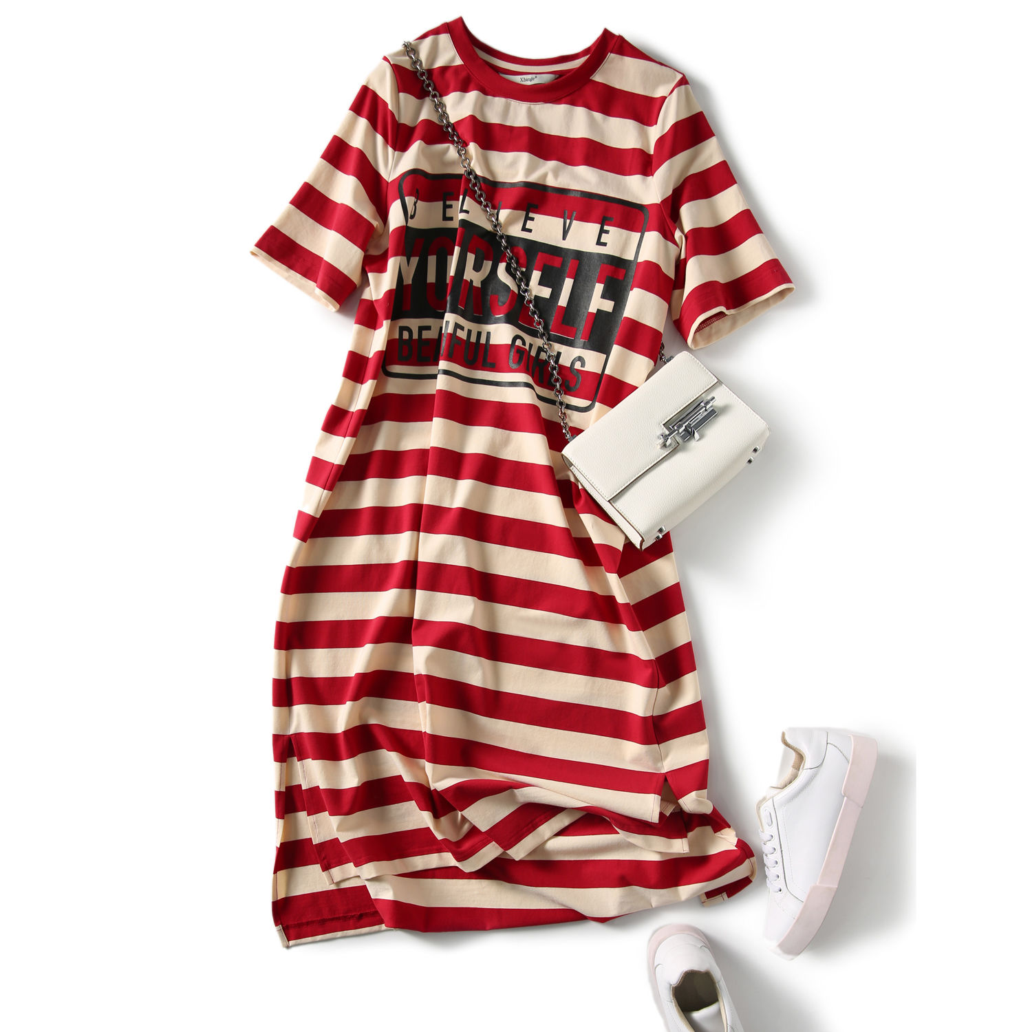 Large size ladies clothes women dress wear  loose  T-shirt dress women clothing