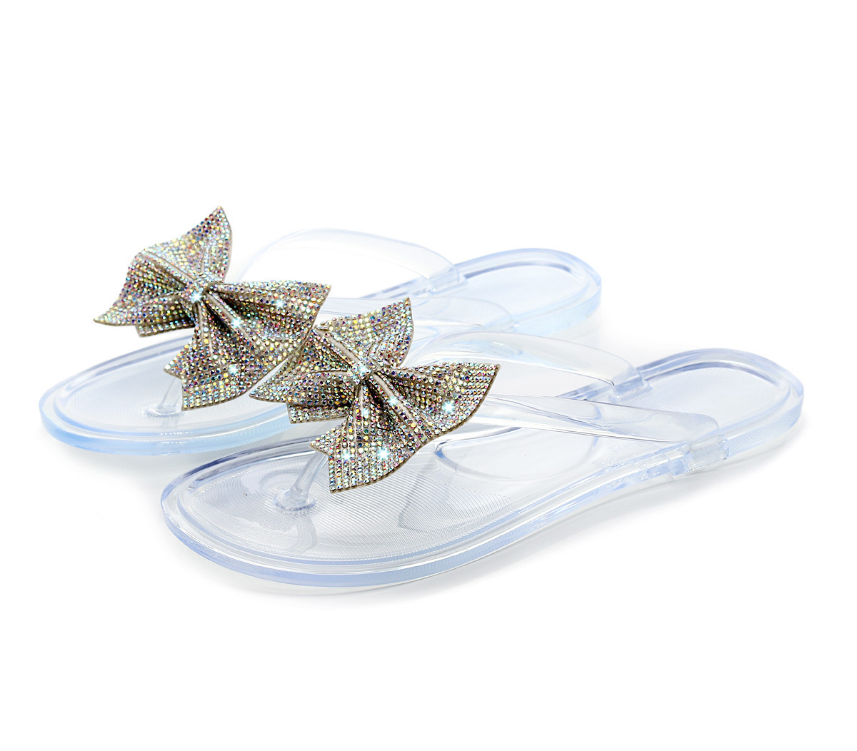 ladies shoes clip feet bow diamond flash sandals and slippers women  slippers
