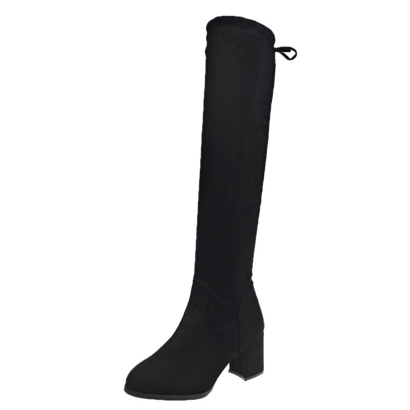 Women&apos;s boots over the knee thick with thin skinny boots long boots net red wild elastic boots