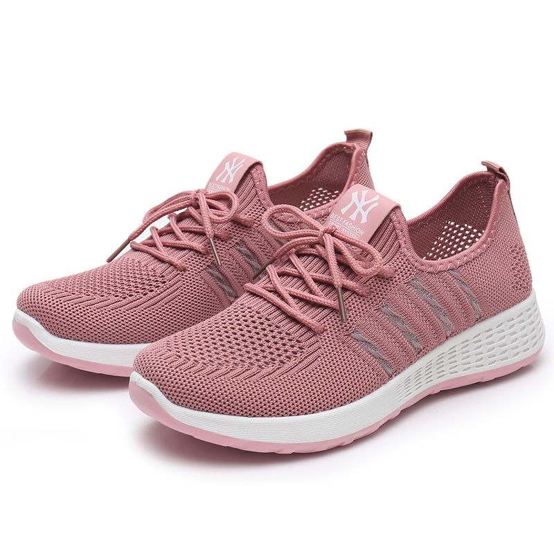 Women's shoes mesh shoes solid color breathable ladies shoes sports running shoes  Women Athletic
