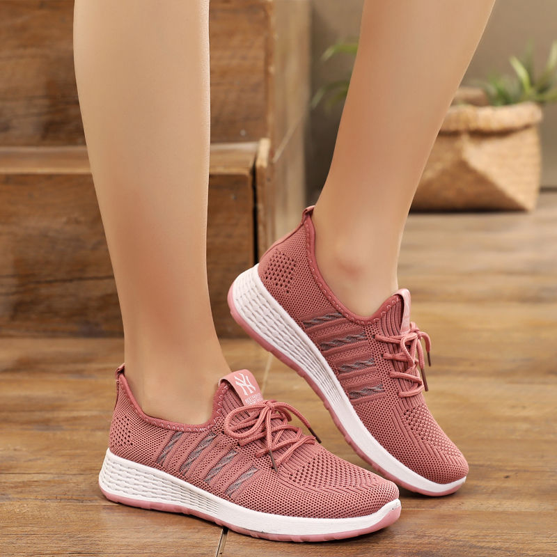 Women's shoes mesh shoes solid color breathable ladies shoes sports running shoes  Women Athletic