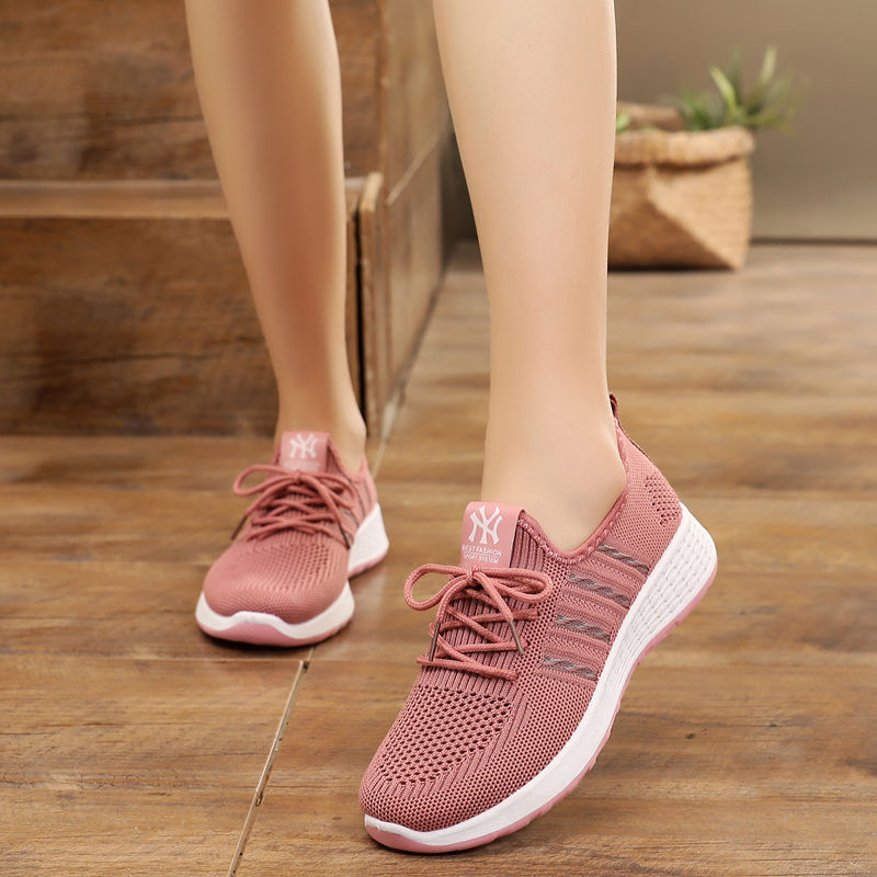 Women's shoes mesh shoes solid color breathable ladies shoes sports running shoes  Women Athletic