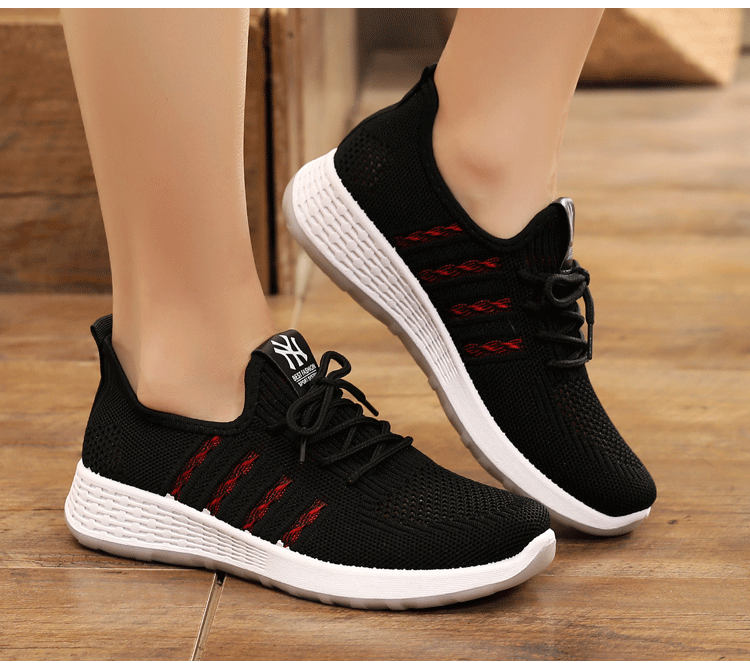 Women's shoes mesh shoes solid color breathable ladies shoes sports running shoes  Women Athletic
