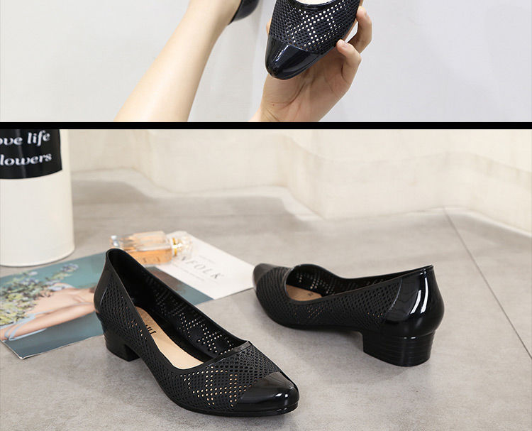 Sandals women's fashion single shoes thick heel anti slip shallow mouth casual women's shoes