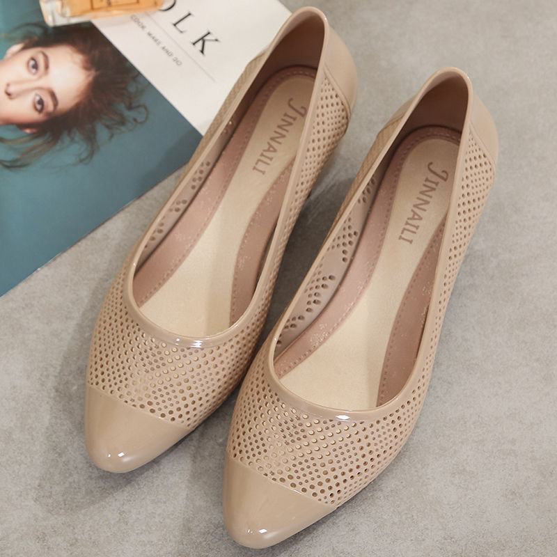 Sandals women's fashion single shoes thick heel anti slip shallow mouth casual women's shoes