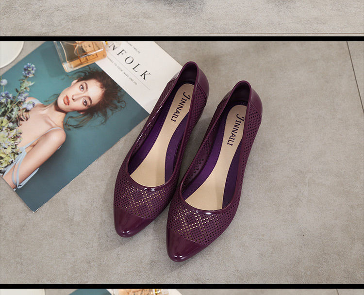 Sandals women's fashion single shoes thick heel anti slip shallow mouth casual women's shoes