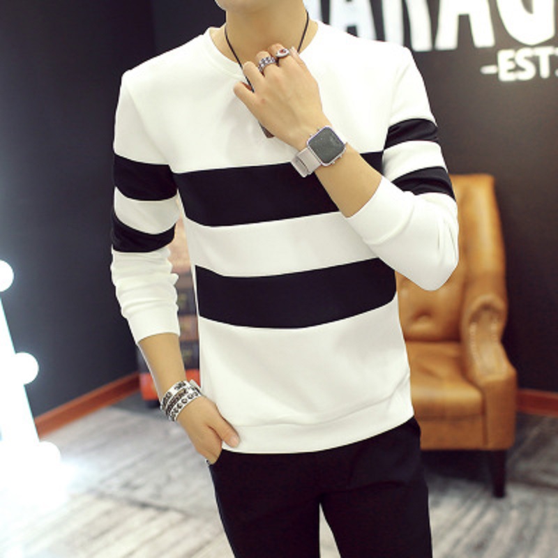 Men Sweatshirt lattice coat College style Couple printing Tops daily Handsome T-shirts &amp; Polos