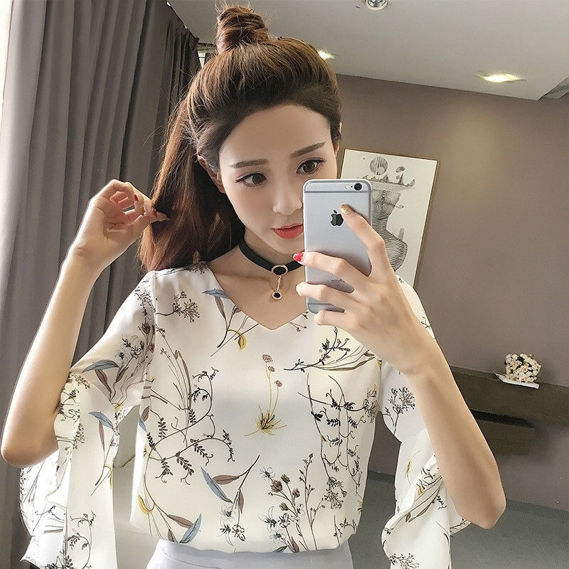 Chiffon T Shirt Women Casual Office Daily Elegant Blusa Short Sleeve Bow Tie Neck Tshirts Tops