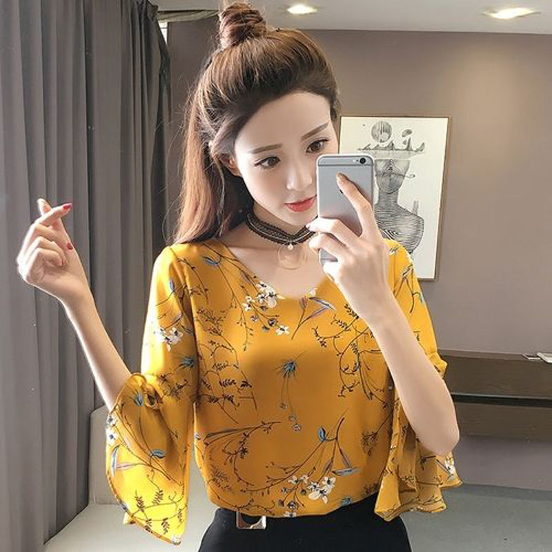 Chiffon T Shirt Women Casual Office Daily Elegant Blusa Short Sleeve Bow Tie Neck Tshirts Tops